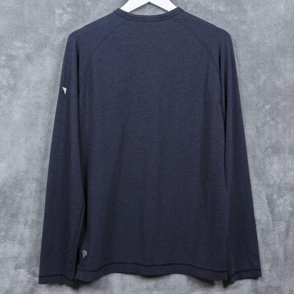 PUBLIC REC Pima Cotton Crew Neck Go To Henley Long Sleeve Gray Logo Mens Sz M - Picture 6 of 9